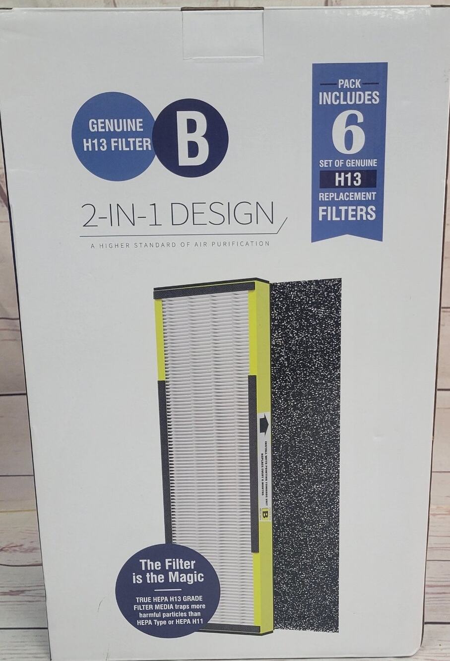 True HEPA H13 Type B Filters 6 Pack 2-in-1 Air Purifier
